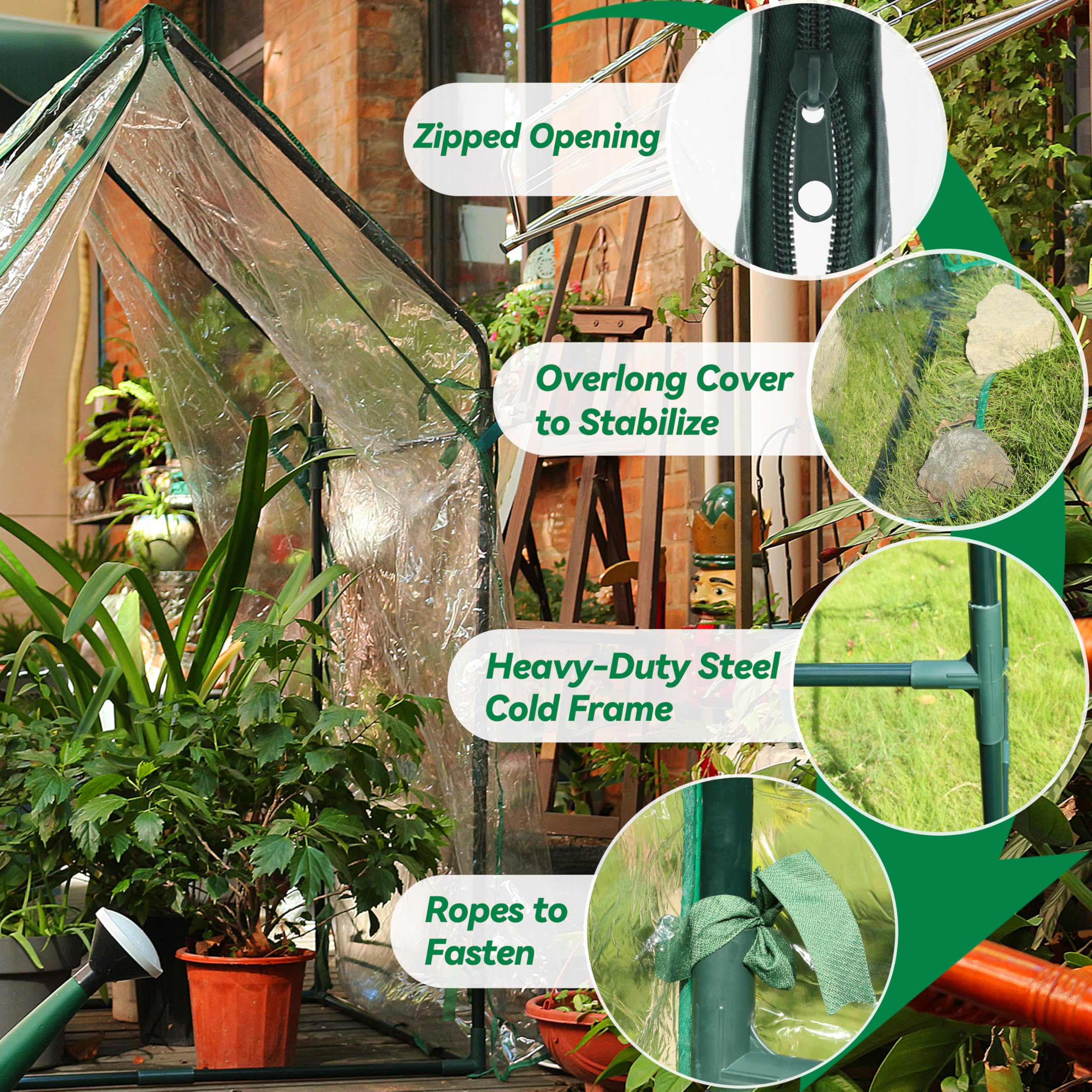 Amazon.com : Gardzen Mini Greenhouse with Waterproof Bottom